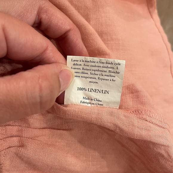 Grae Cove Adelita Midi Dress Sz Small Pink Linen Babydoll Ruffle Soft Feminine - Picture 10 of 10